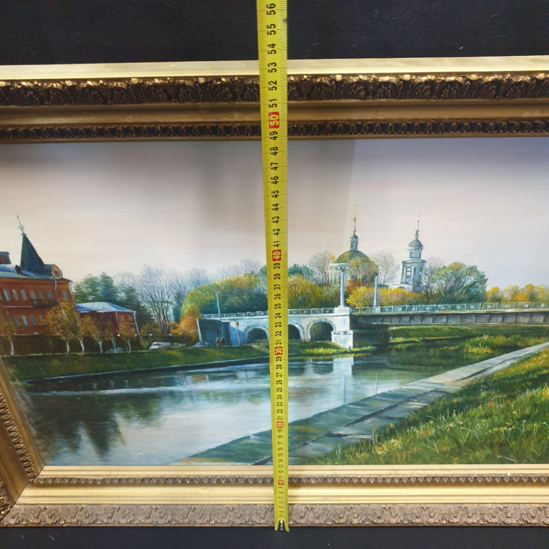 Картина маслом на ДВП, пейзаж с видом на собор Богоявления Господня, размер 80х50 см. Картинка 9